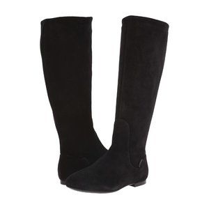 $495 Furla Italy Melany Onyx Black High Knee Riding Suede Casual Boots Shoes